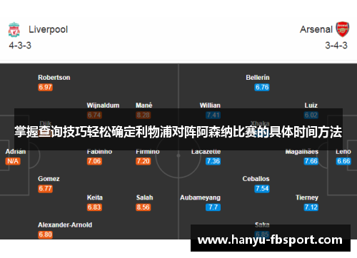 掌握查询技巧轻松确定利物浦对阵阿森纳比赛的具体时间方法