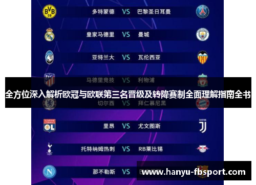 全方位深入解析欧冠与欧联第三名晋级及转降赛制全面理解指南全书