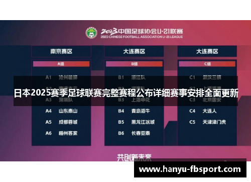 日本2025赛季足球联赛完整赛程公布详细赛事安排全面更新